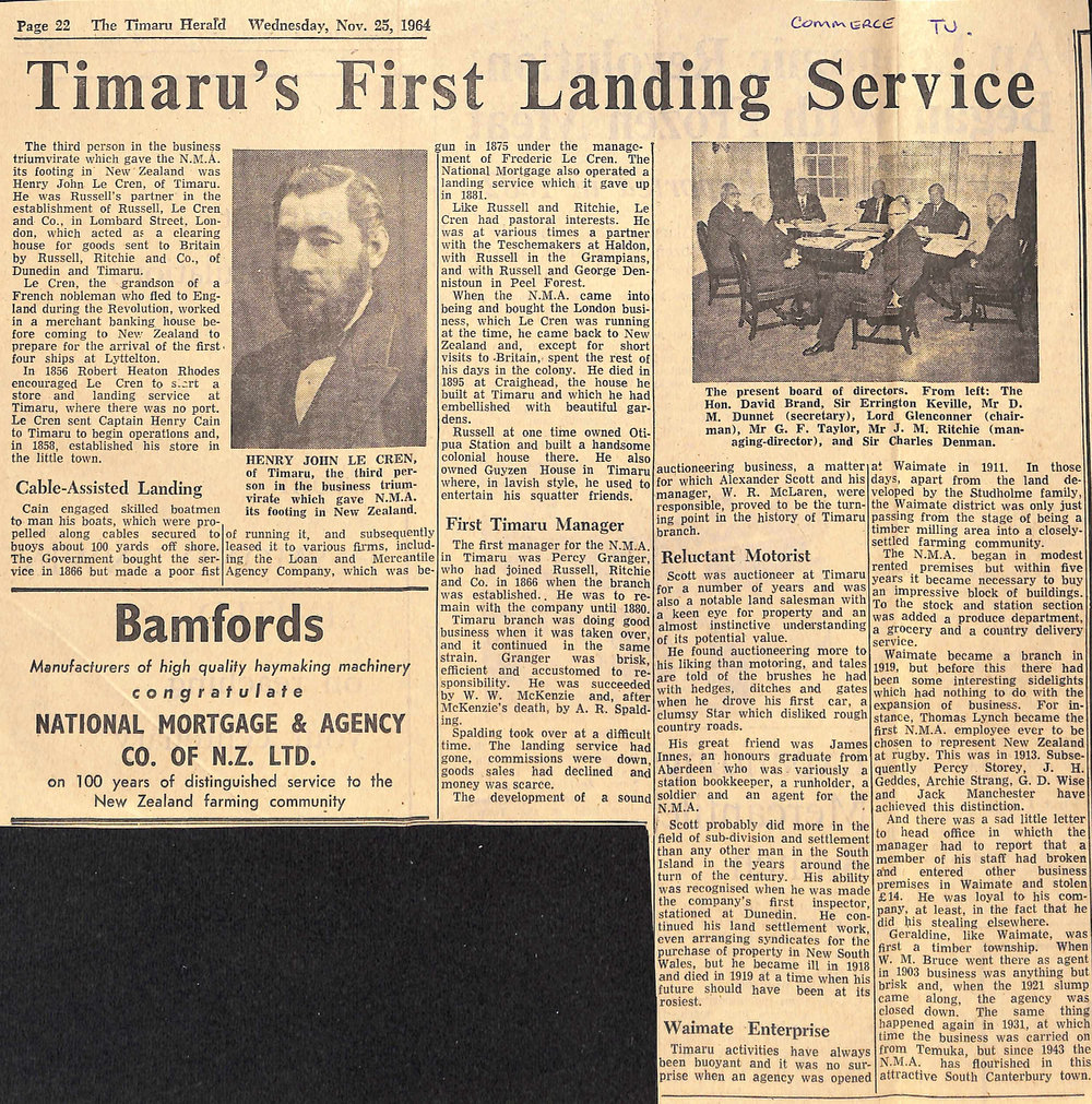 Timaru's First Landing Service / Timaru Branch Today