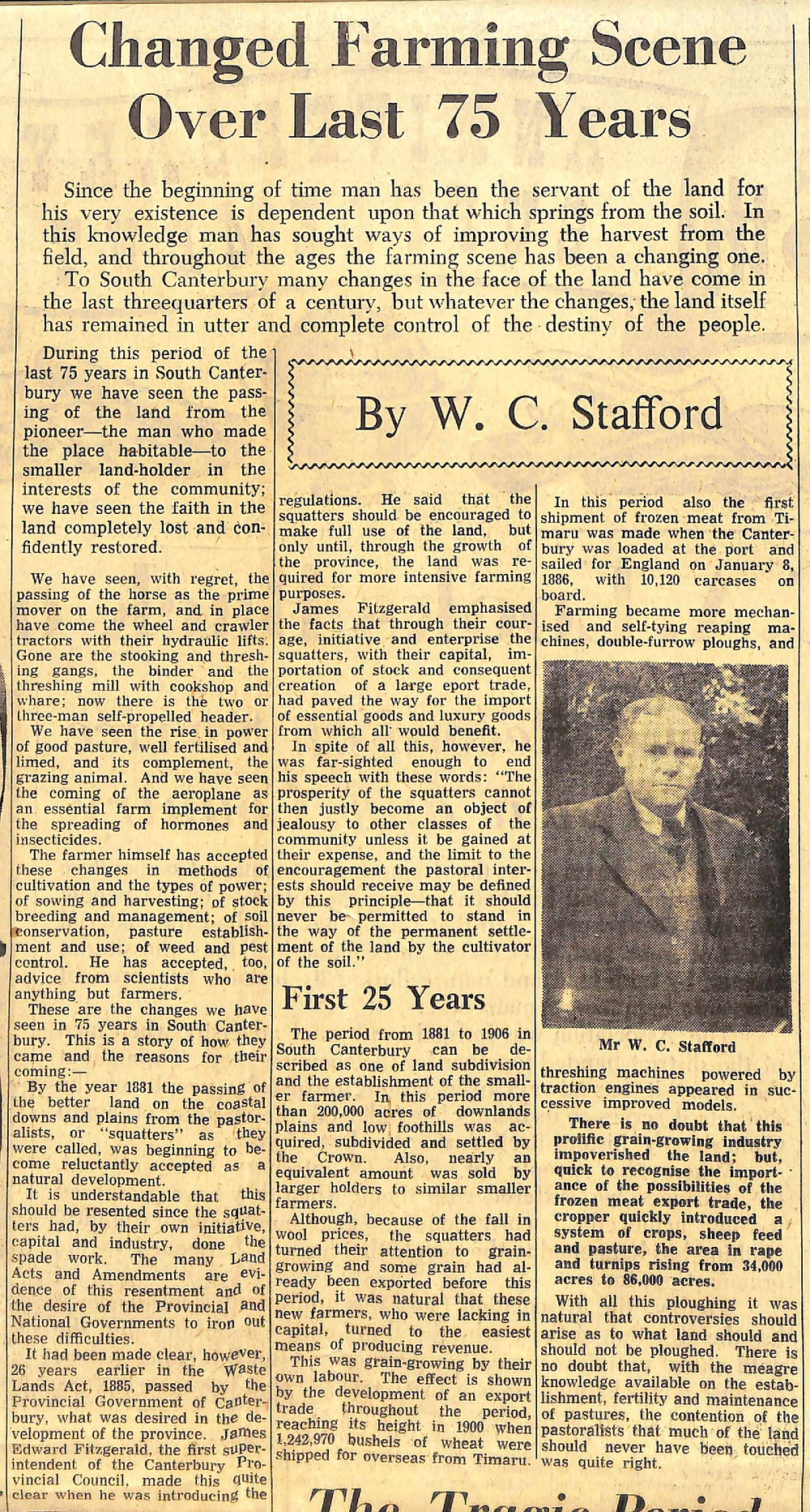 Changed Farming Scene Over Last 75 Years 