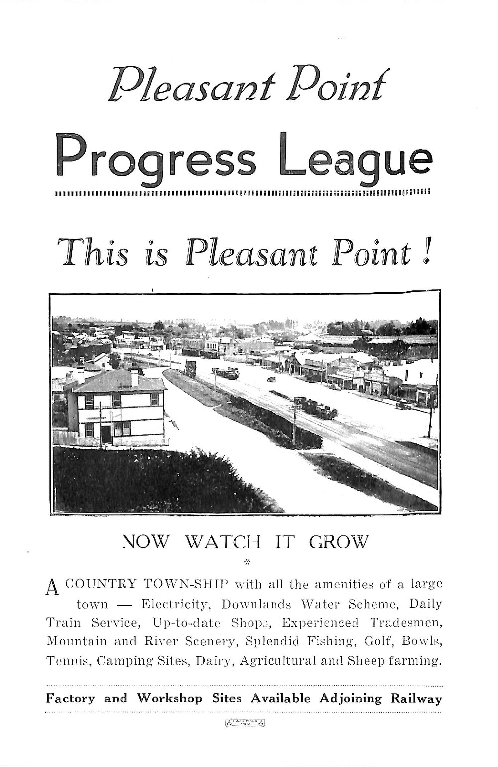Pleasant Point Progress League This is Pleasant Point!
