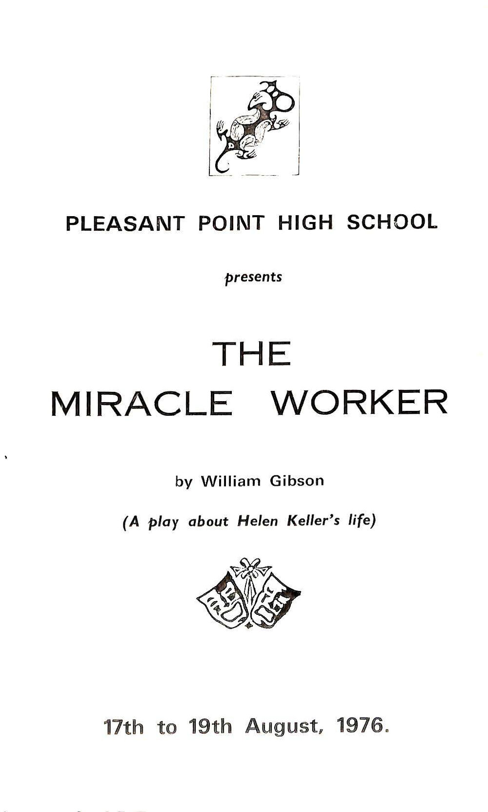 Pleasant Point High School presents 'The miracle worker '