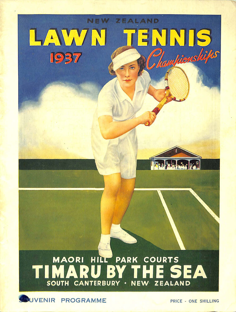 New Zealand Lawn Tennis Championships 1937: Maori Hill Park courts, Timaru by the Sea, South Canterbury New Zealand
