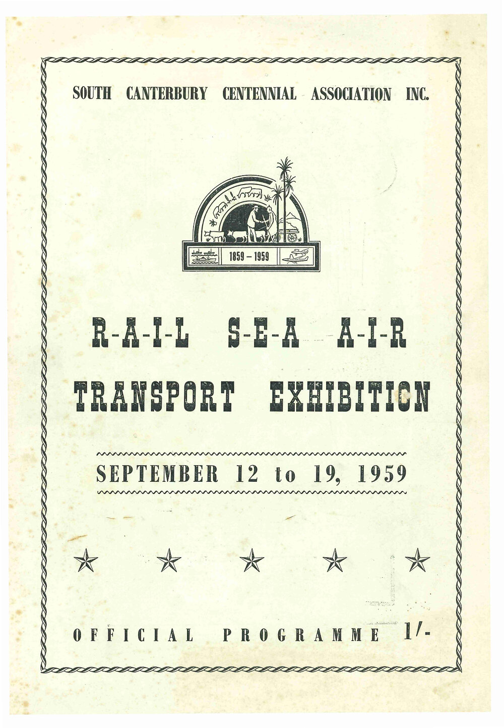 Rail Sea Air Transport Exhibition September 12 to 19 1959: official programme