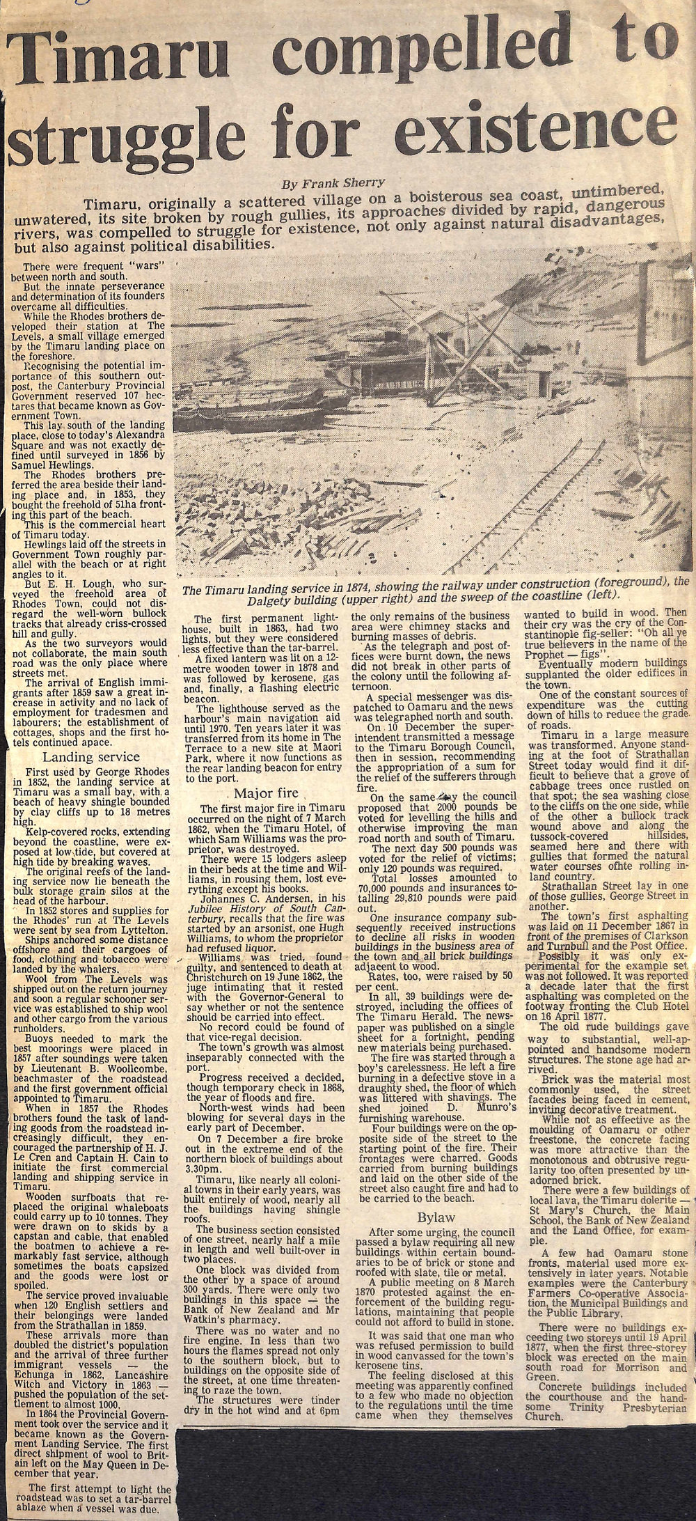 Timaru compelled to struggle for exsistence