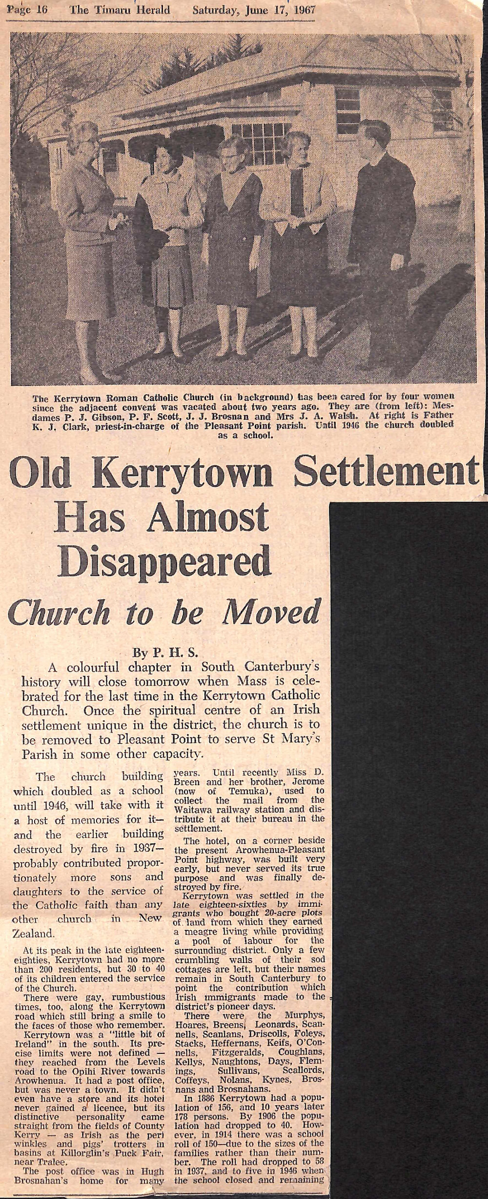 Old Kerrytown Settlement has Almost Disappeared, Church to be Moved