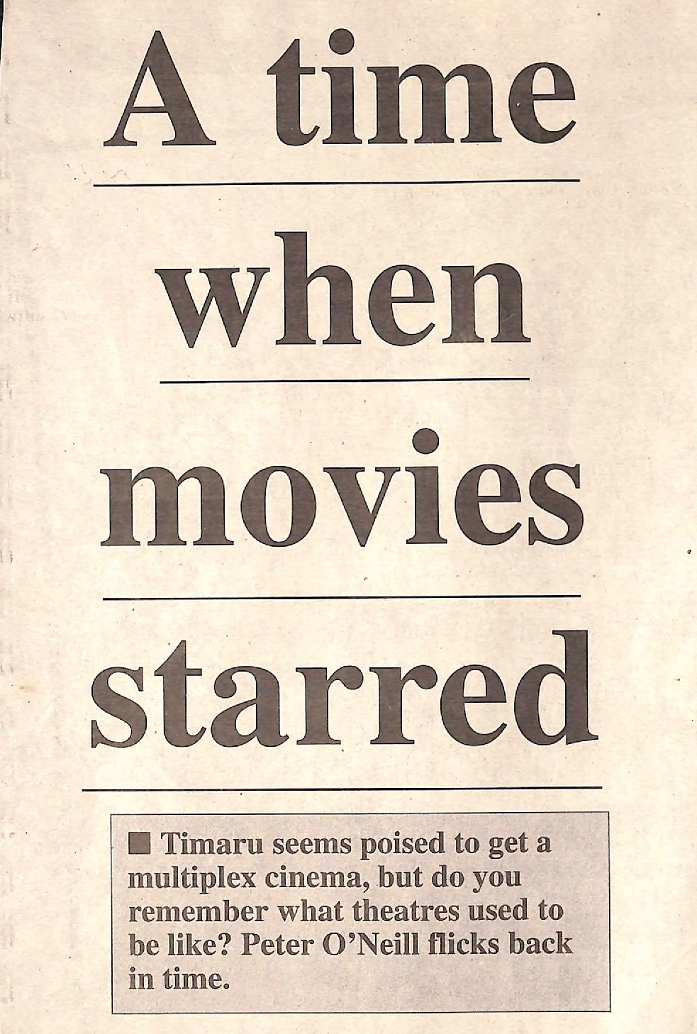 A time when movies starred