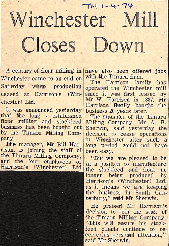 Winchester Mill Closes Down