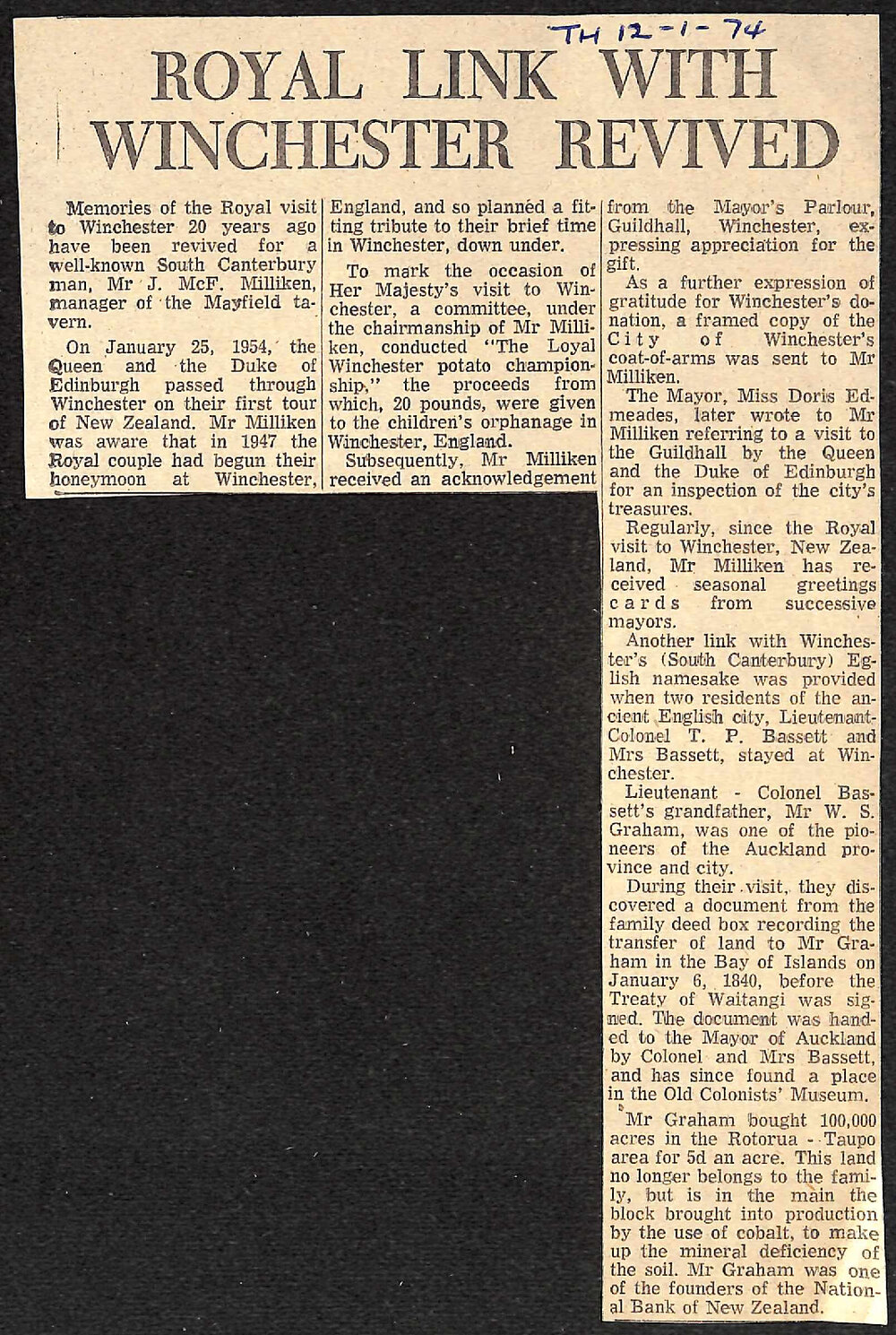 Royal Link With Winchester Revived