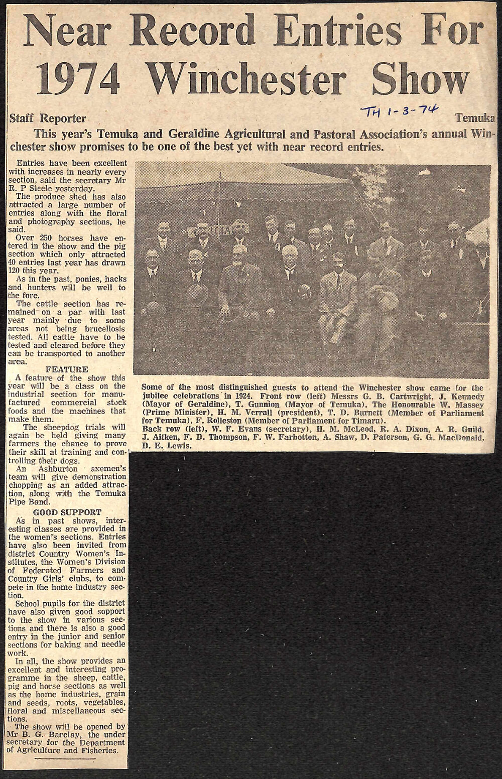 Near Record Entries For 1974 Winchester Show