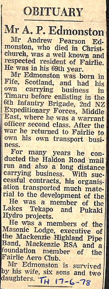 Obituary: Mr A P Edmonston