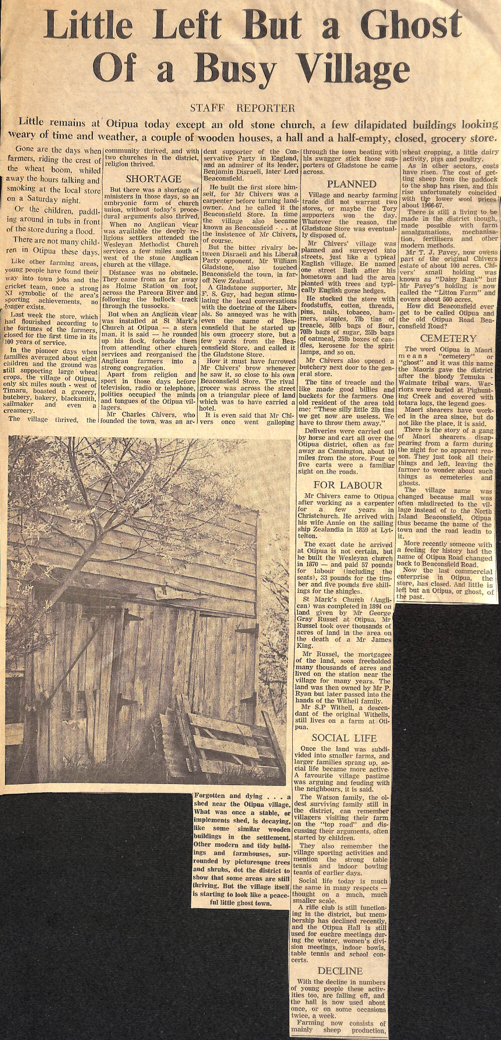 Little Left But a Ghost Of a Busy Village