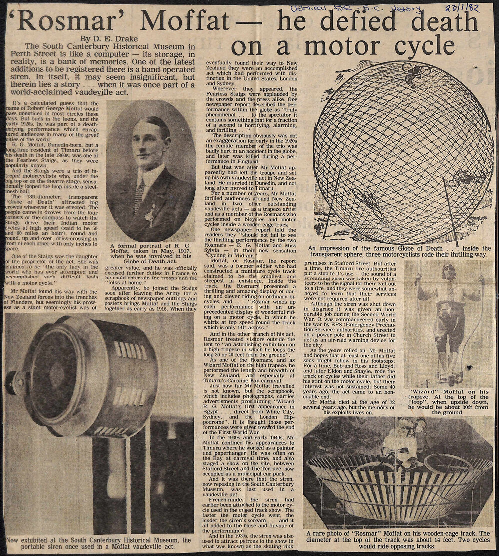  'Rosmar' Moffat - he defied death on a motor cycle