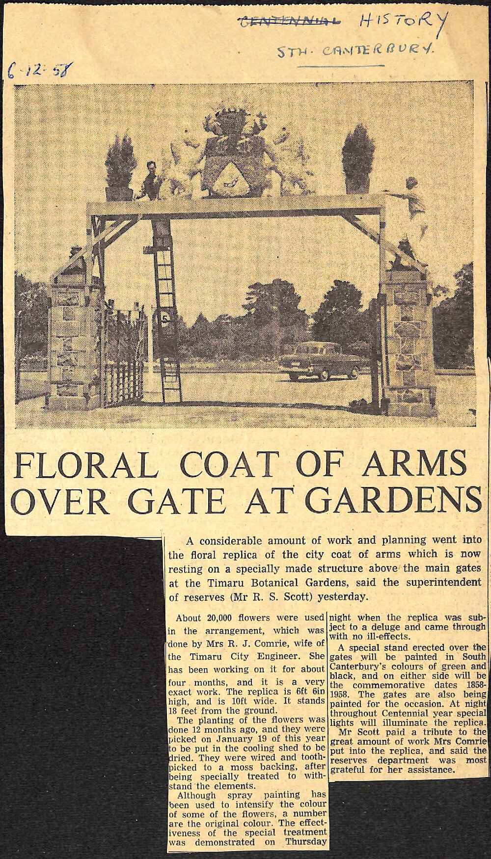 Floral Coat of Arms Over Gate at Gardens
