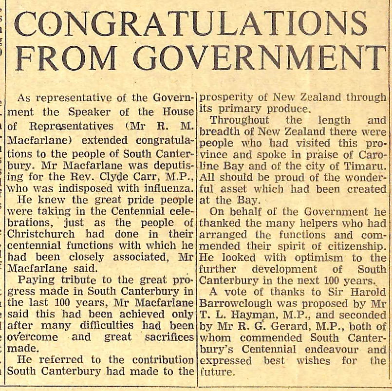 Congratulations From Government