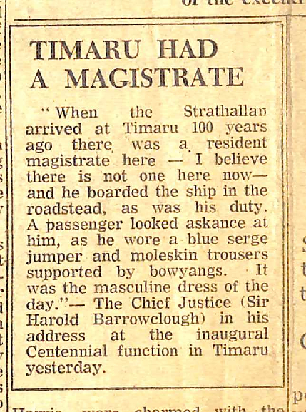 Timaru had a  Magistrate