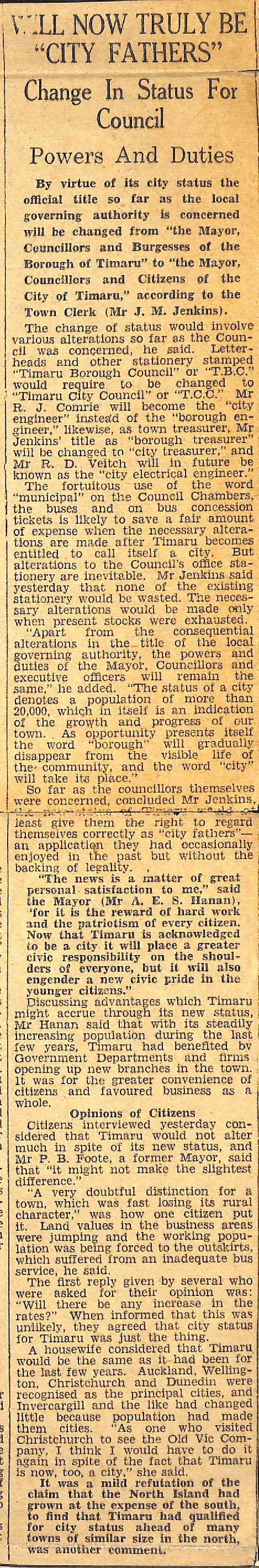 Will Now Truly Be "City Fathers": Change In Status For Council, Powers And Duties