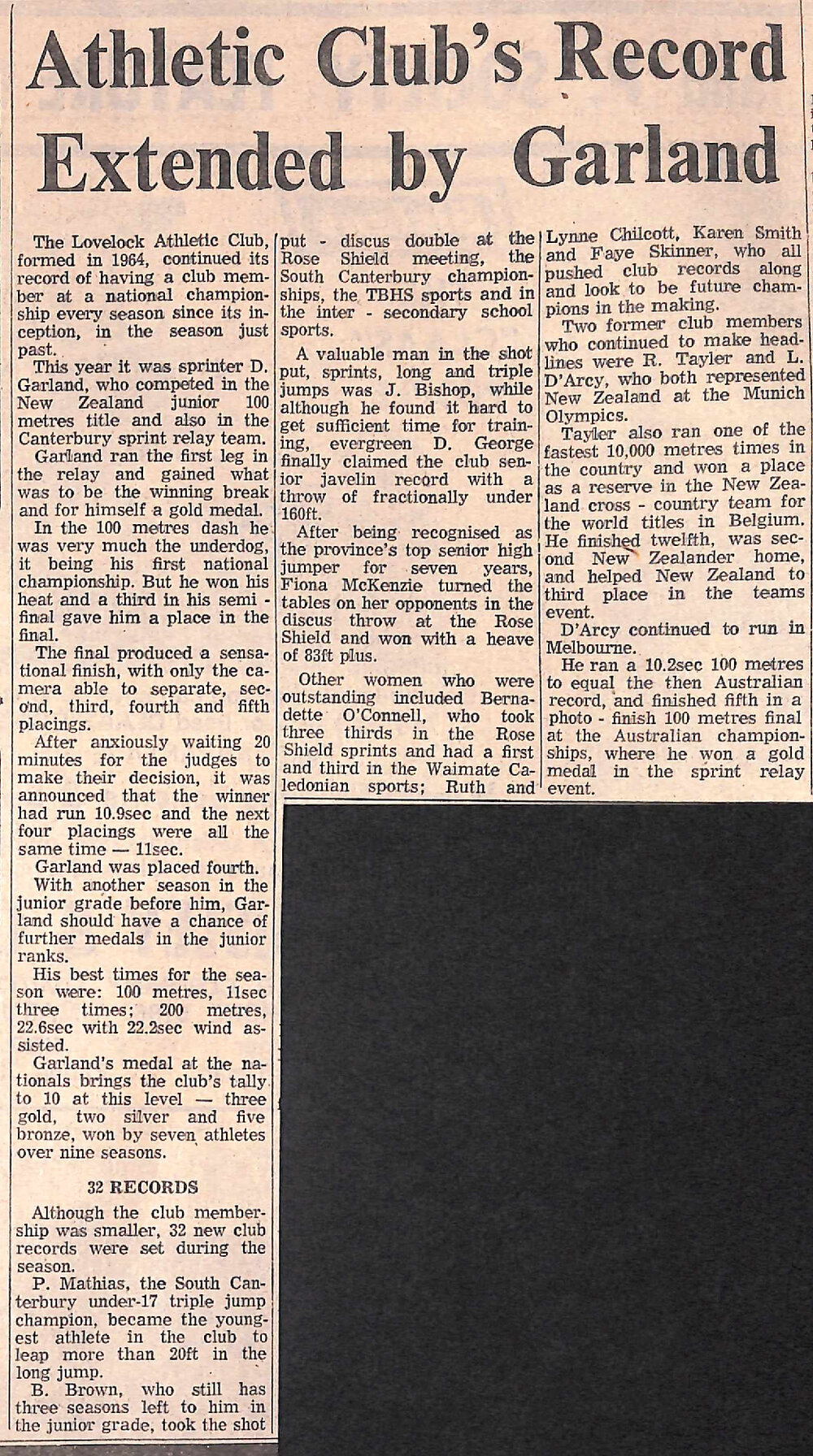 Athletic Club's Record Extended by Garland