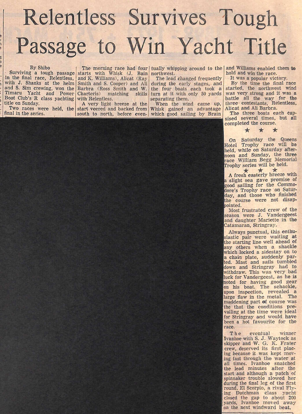 Relentless Survives Tough Passage to Win Yacht Title