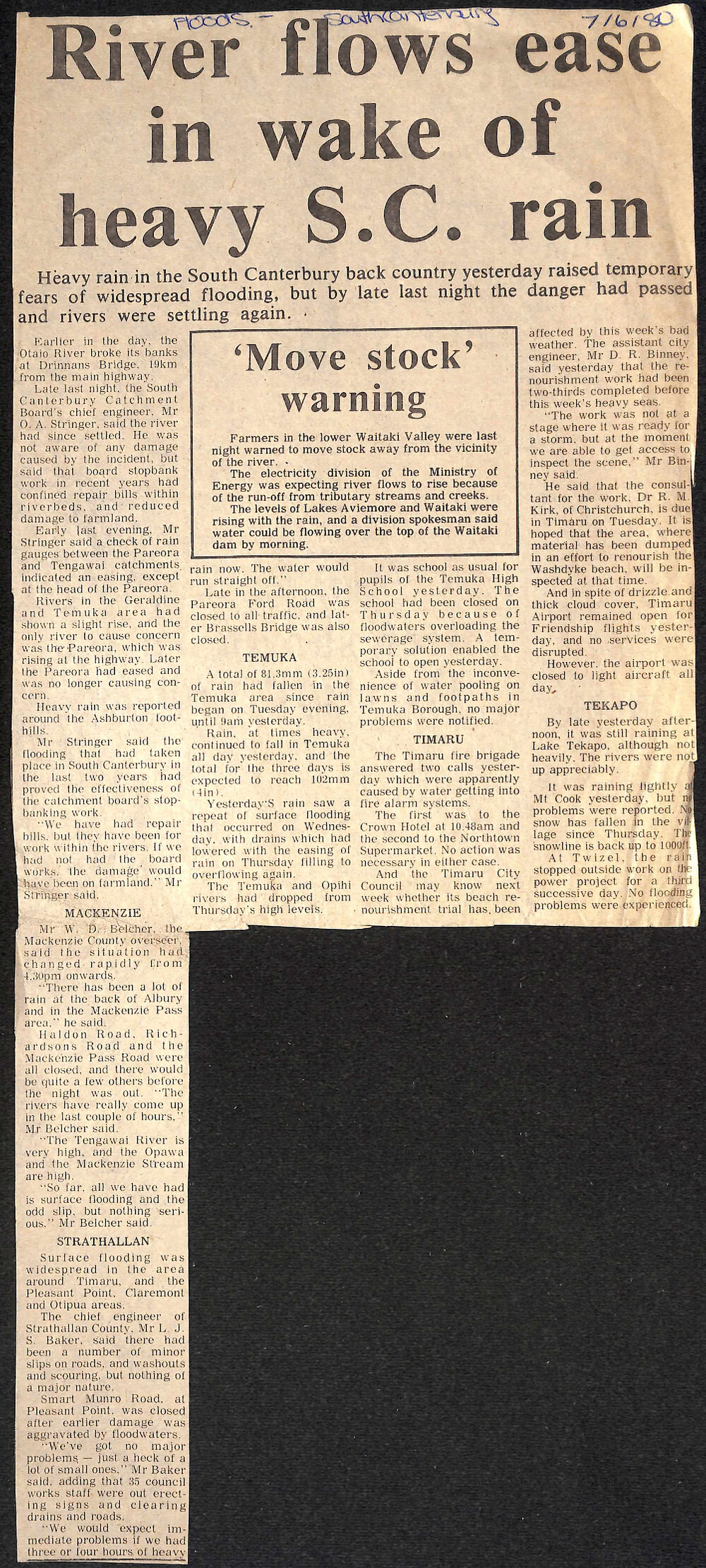 River flows ease in wake of heavy SC Rain