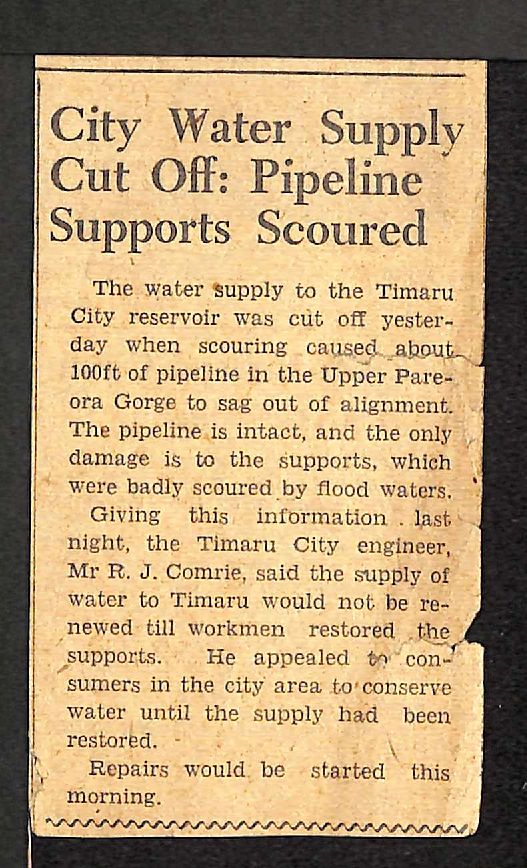 City Water Supply Cut Off: Pipeline Supports Scoured