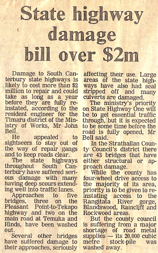 State highway damage bill over $2m