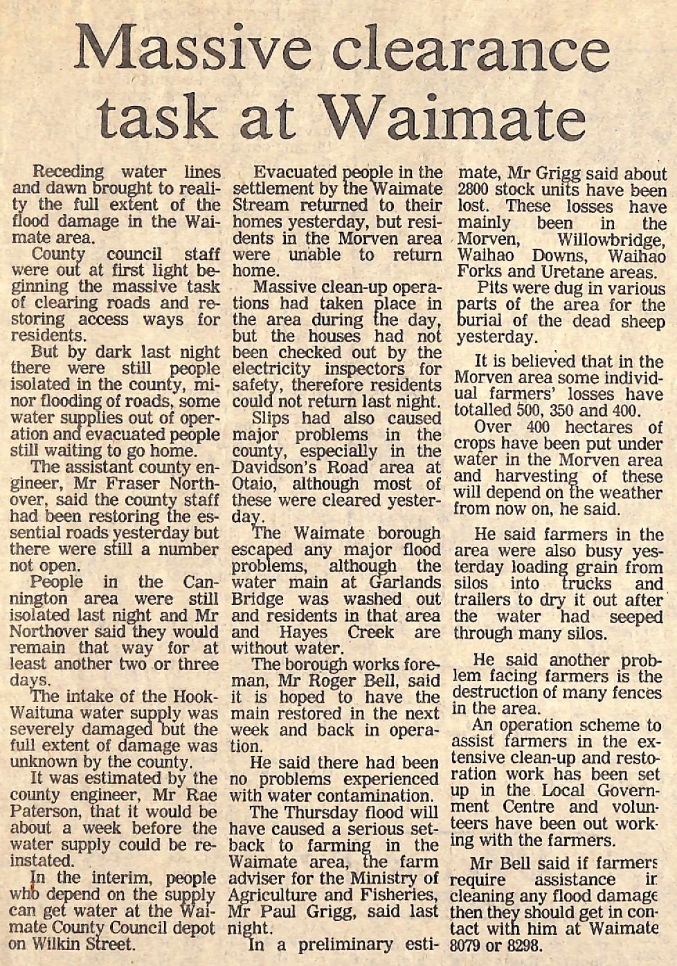 Massive clearance task at Waimate