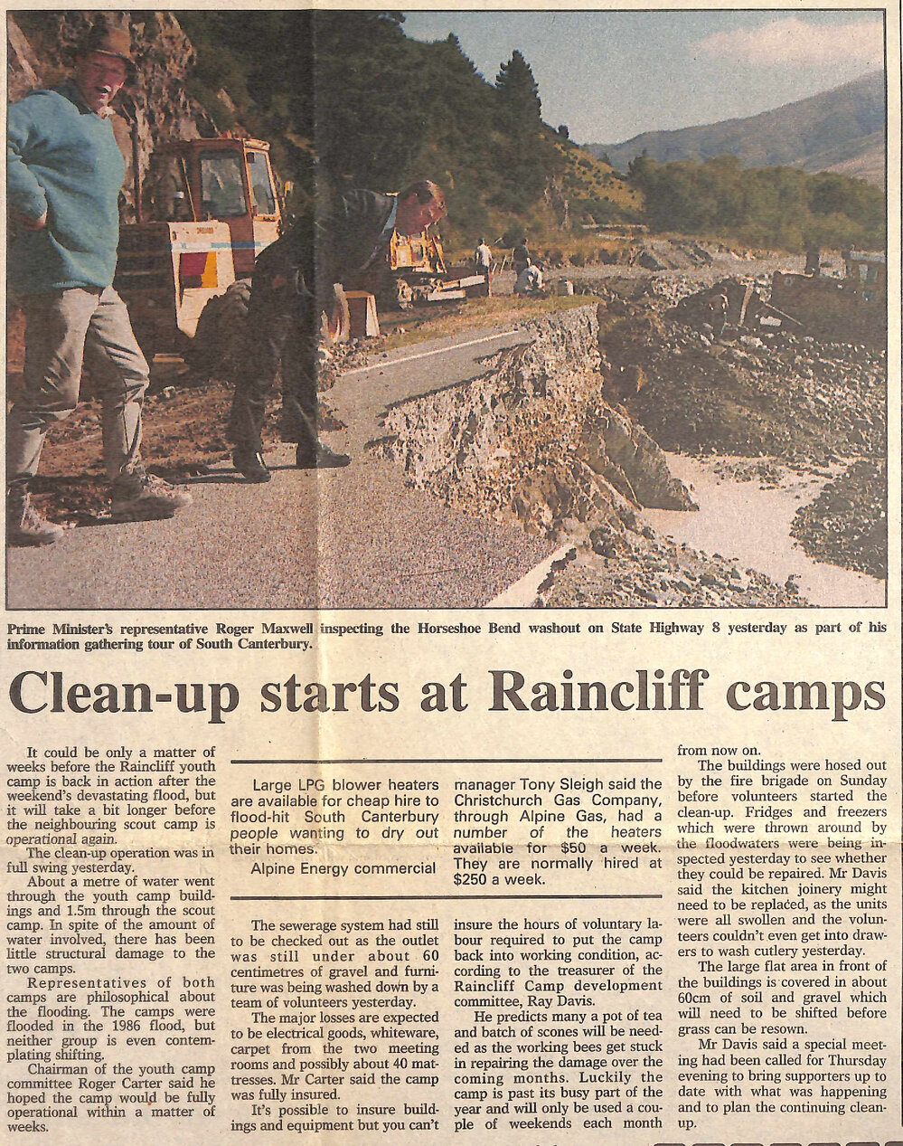 Clean-up starts at Raincliff camps