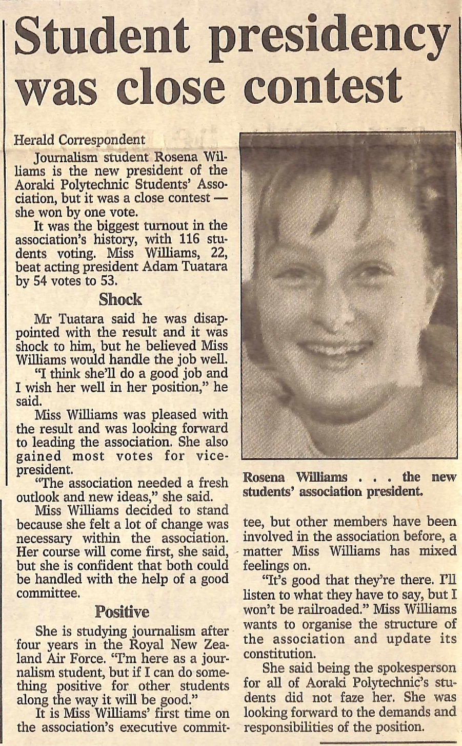 Student presidency was close contest