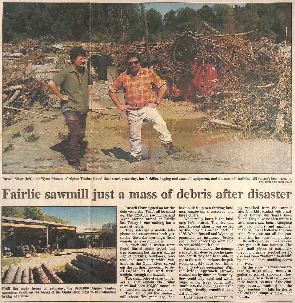 Fairlie sawmill just a mass of debris after disaster