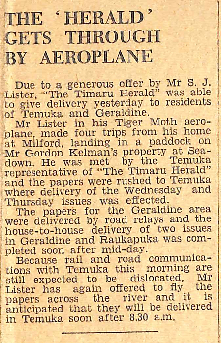 The 'Herald' Gets Through By Aeroplane