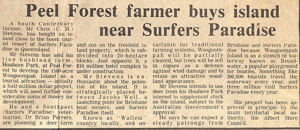 Peel Forest farmer buys island near Surfers Paradise