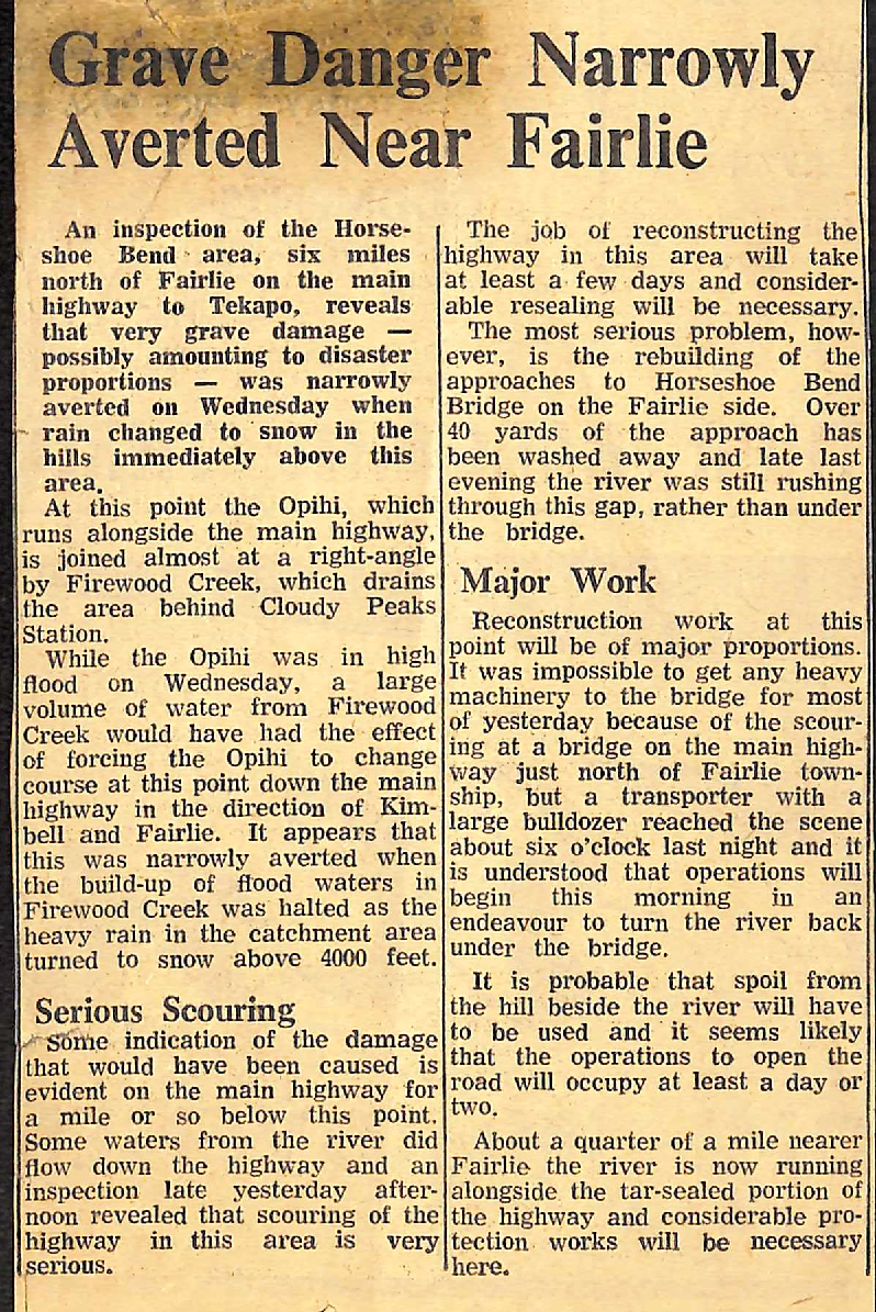 Grave Danger Narrowly Averted Near Fairlie