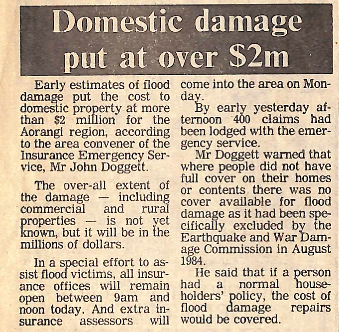 Domestic damage put at over $2m