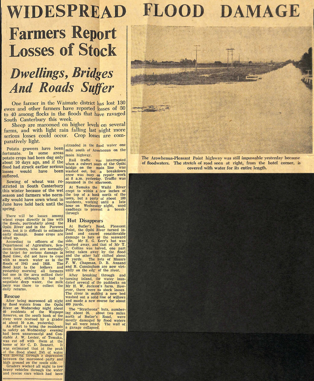 Widespread Flood Damage: Farmers Report Losses of Stock, Dwellings, Bridges And Roads Suffer