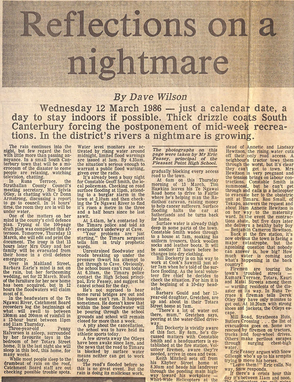 Reflections on a nightmare