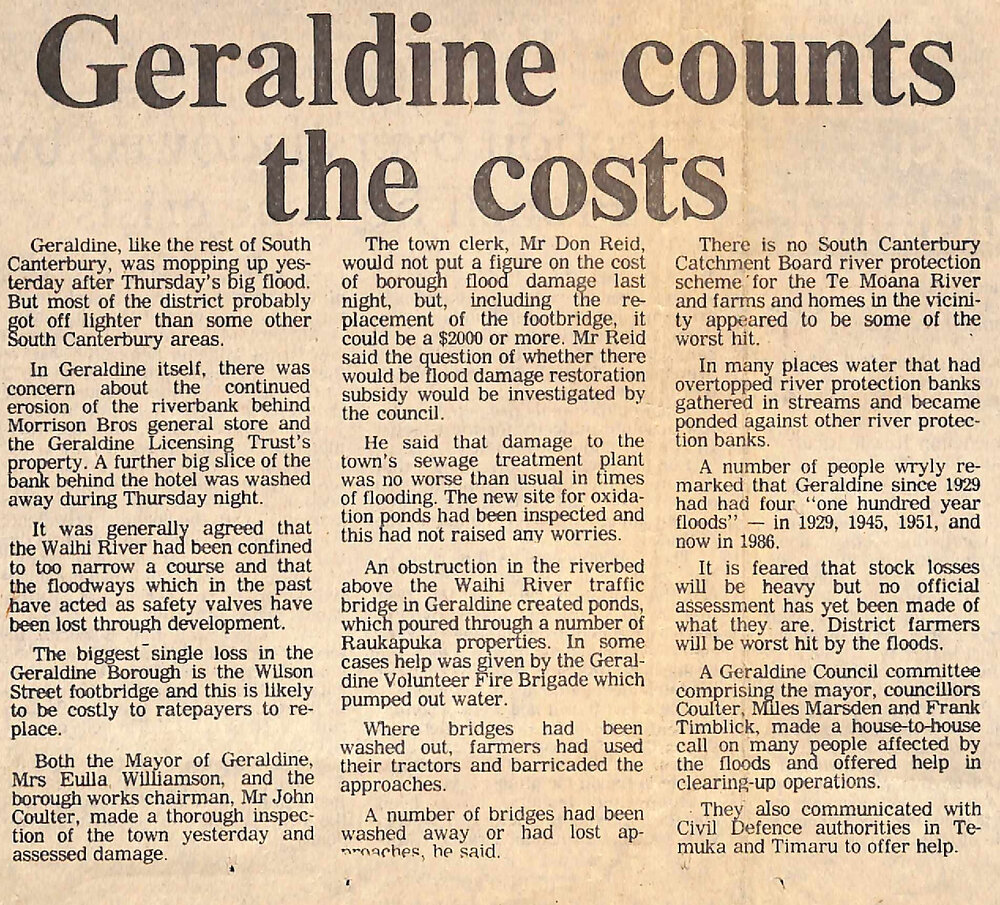 Geraldine counts the costs