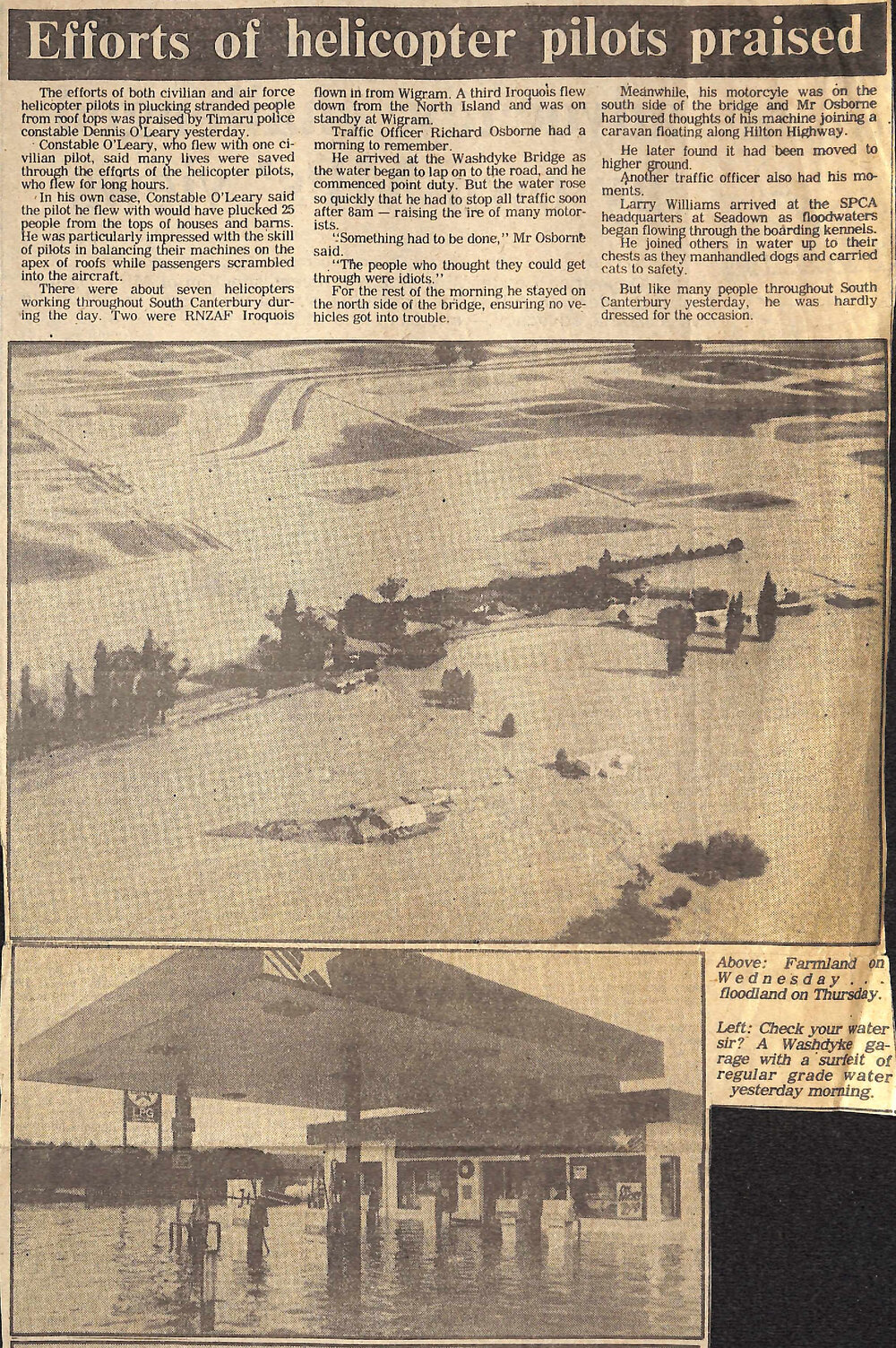 Efforts of helicopter pilots praised