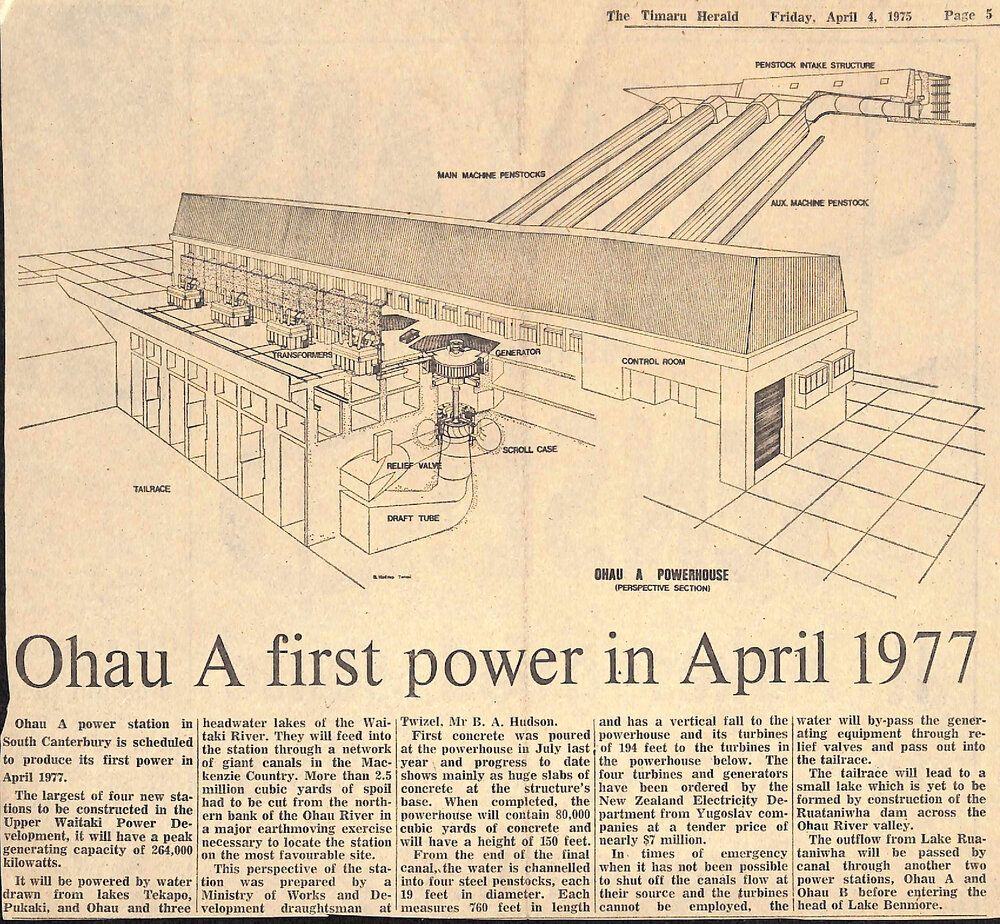 Ohau A first power in April 1977
