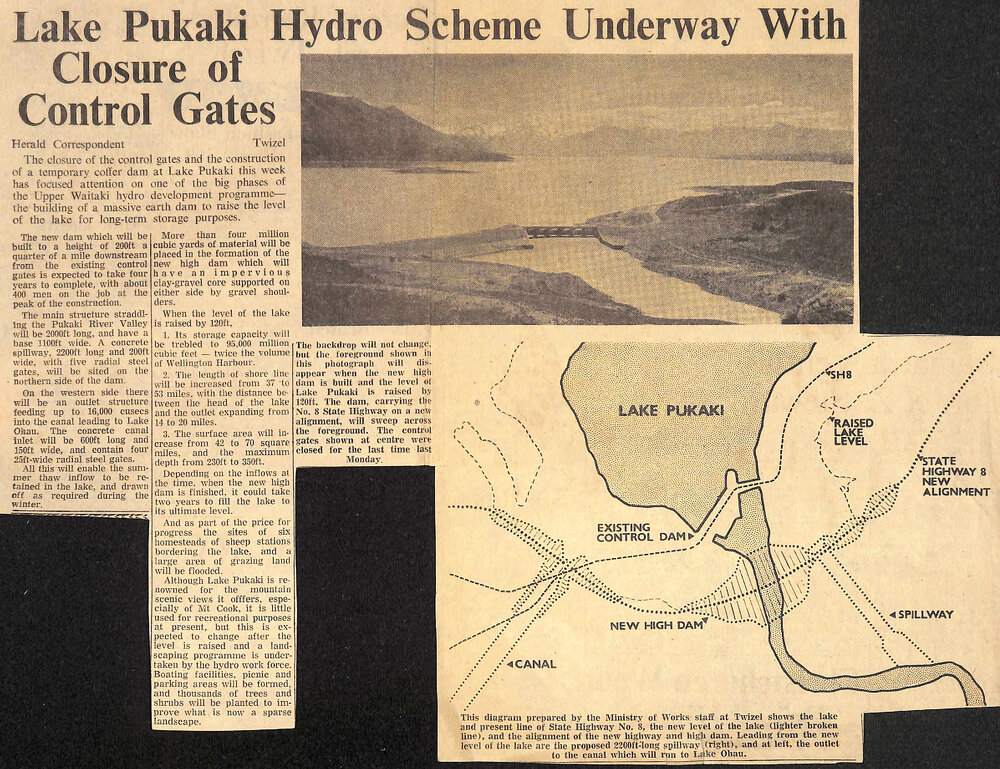 Lake Pukaki Hydro Scheme Underway With Closure of Control Gates