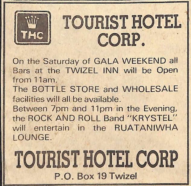 Tourist Hotel Corp Twizel advertisement