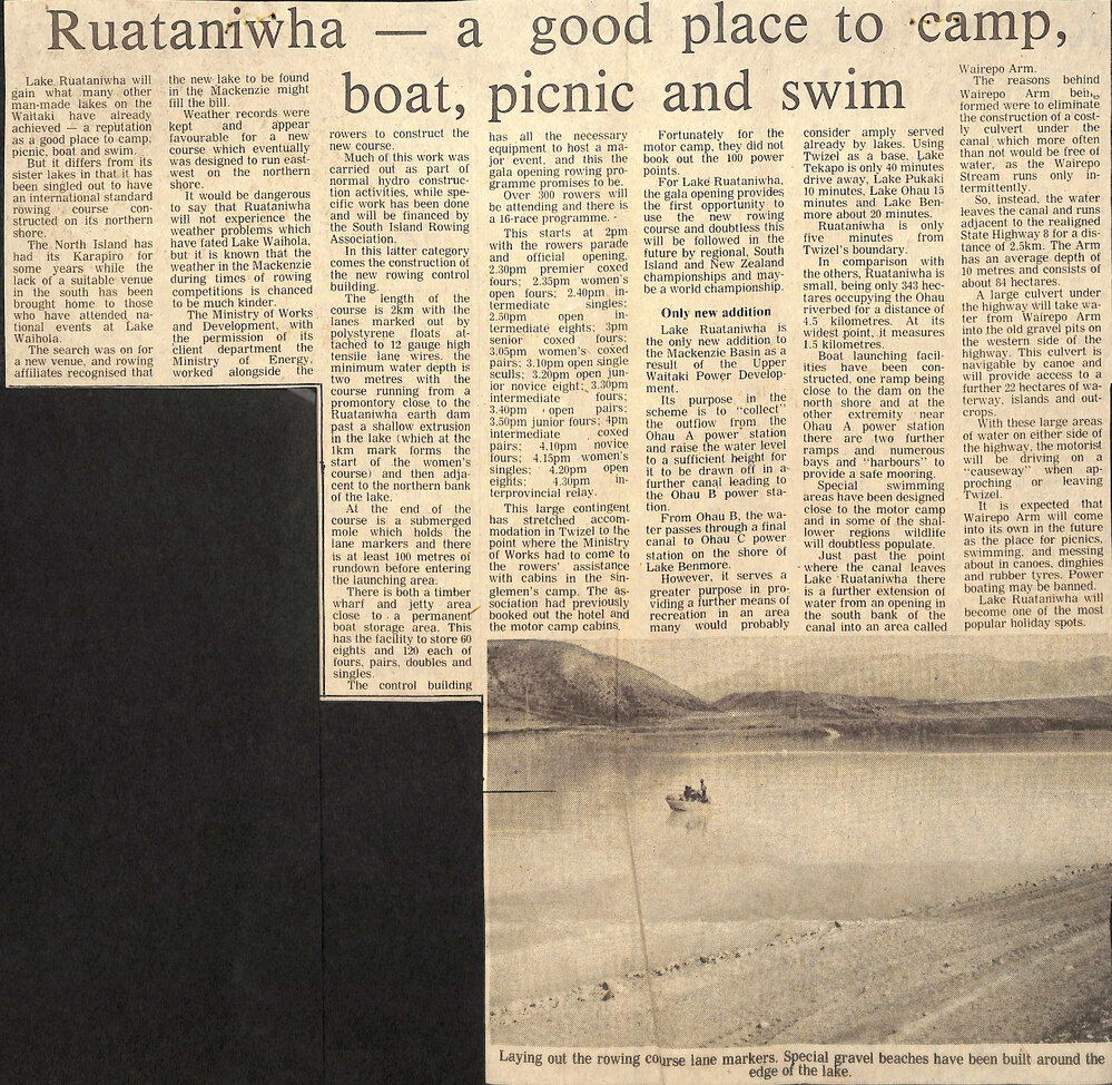 Ruataniwha- a good place to camp, boat, picnic and swim
