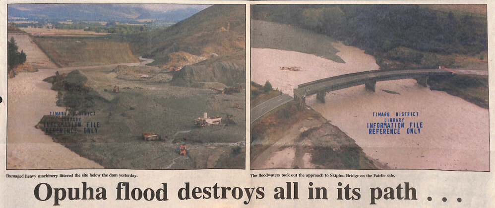 Opuha flood destroys all in its path