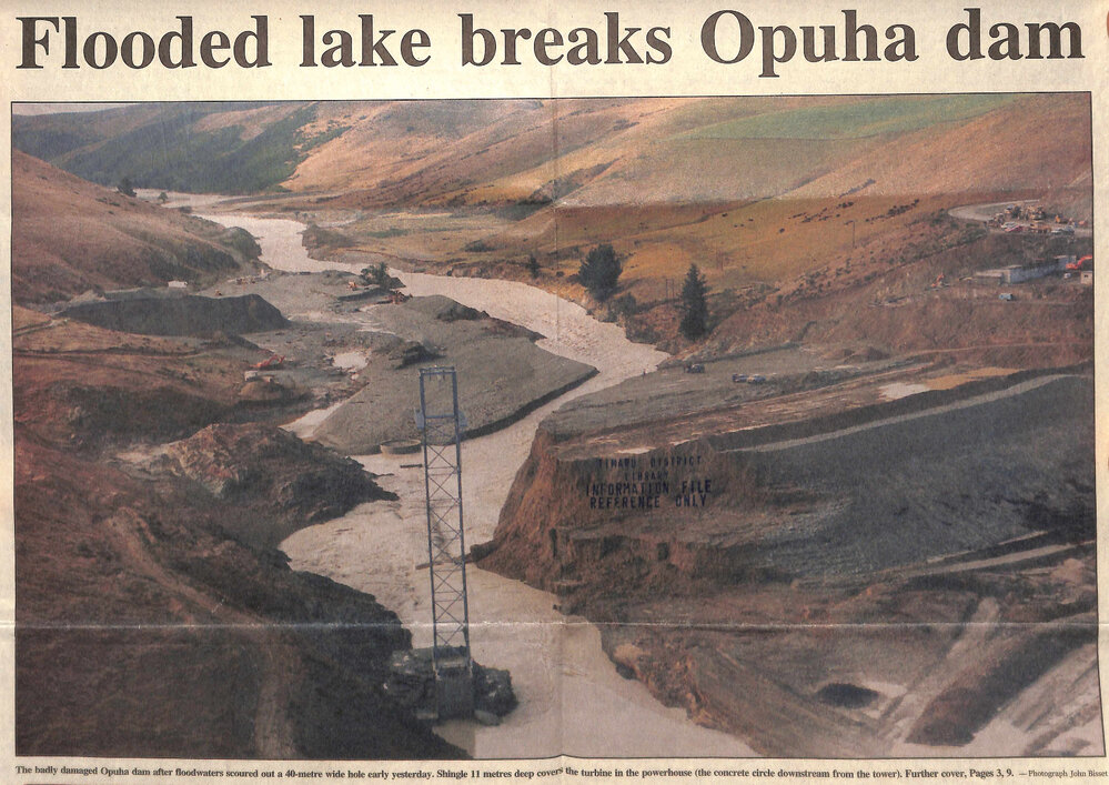 Flooded lake breaks Opuha dam