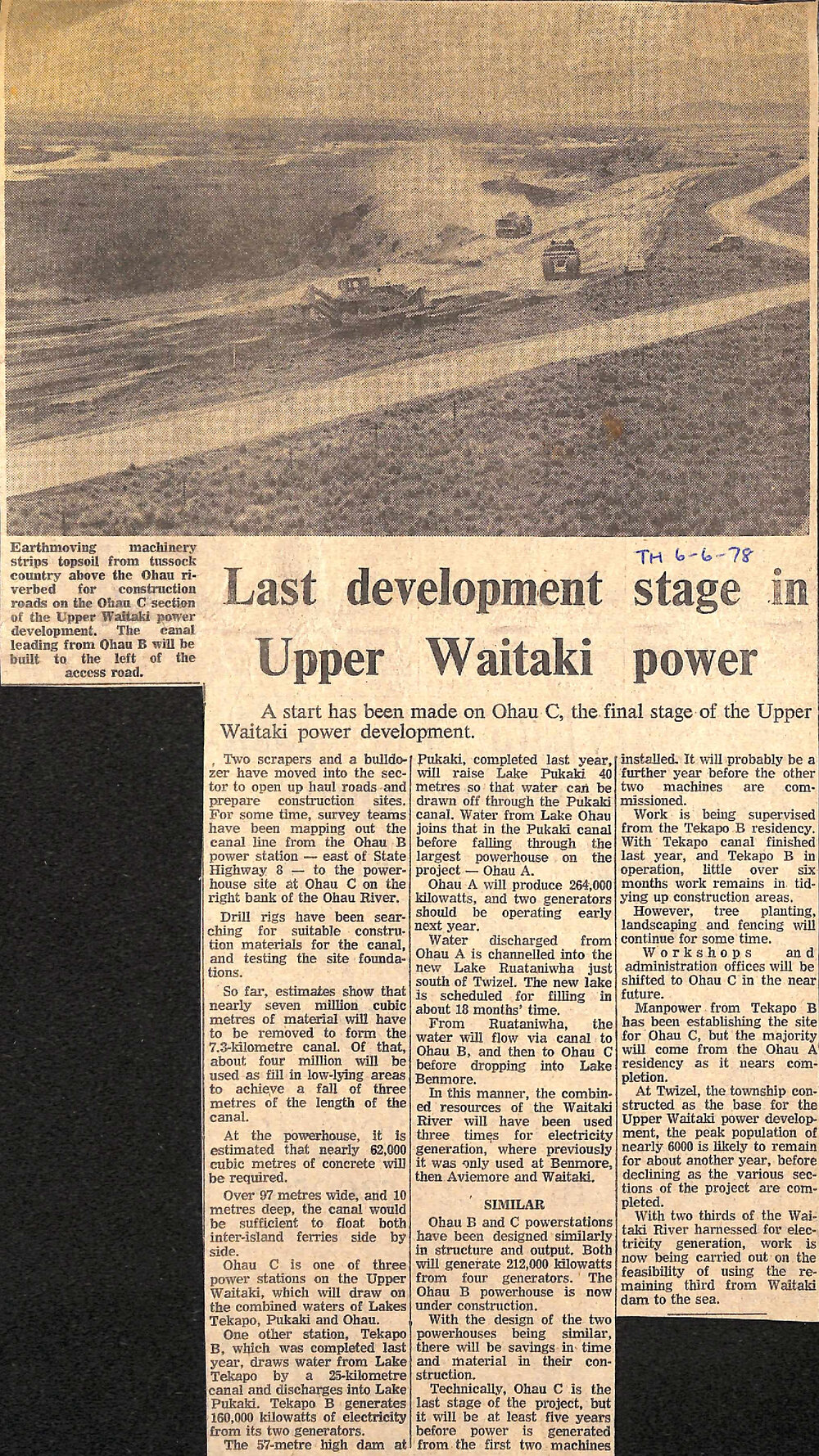 Last development stage in Upper Waitaki power