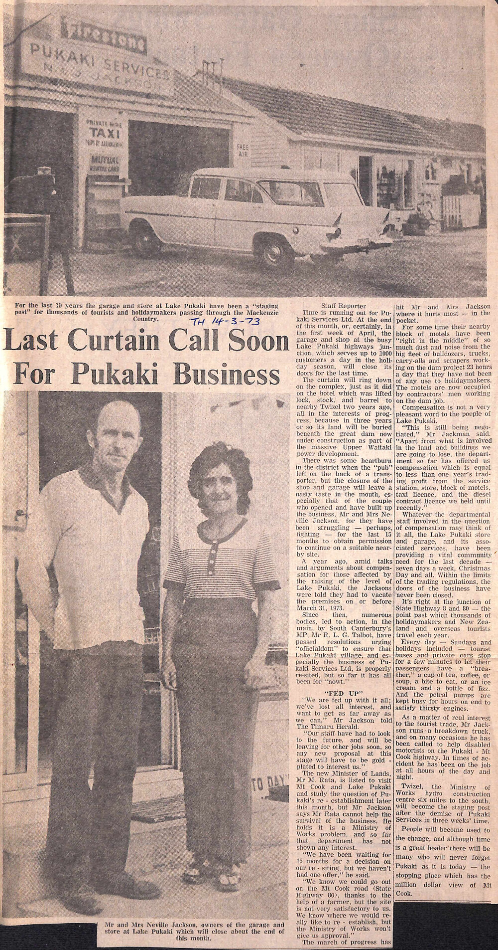 Last Curtain Call Soon For Pukaki Business