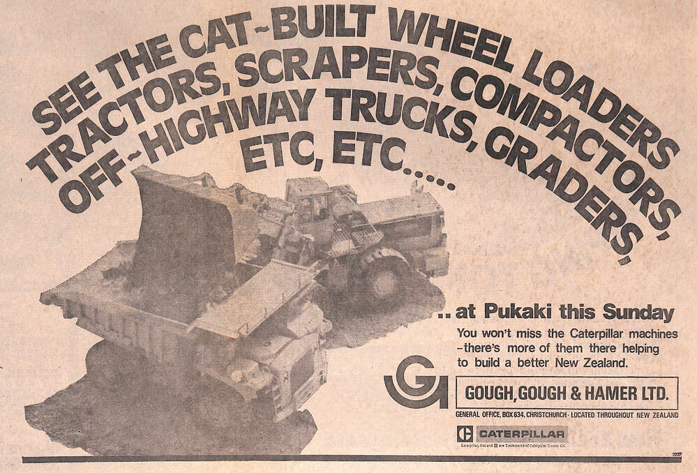 Machinery Display at Pukaki advertisement