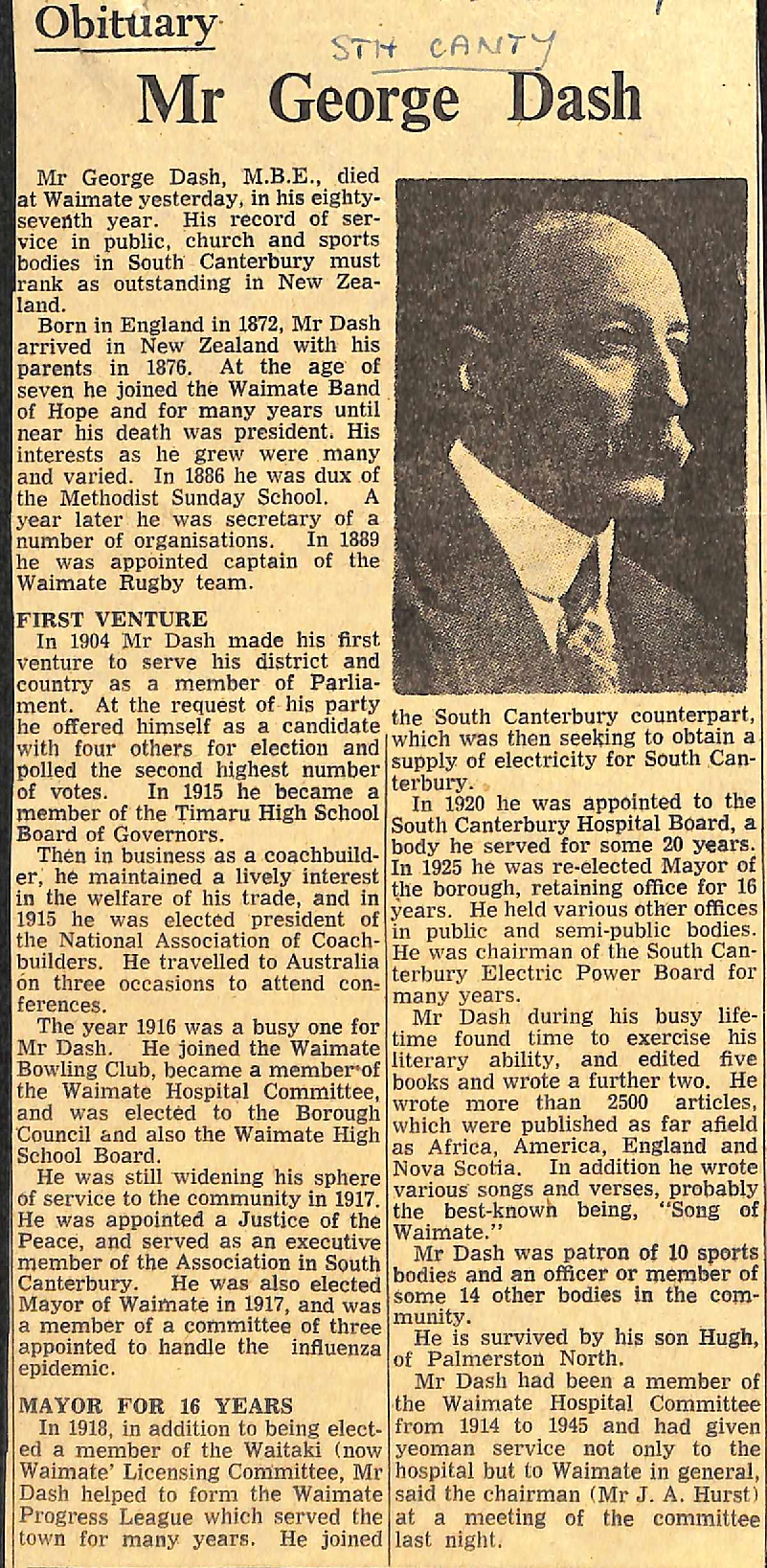 Obituary: Mr George Dash