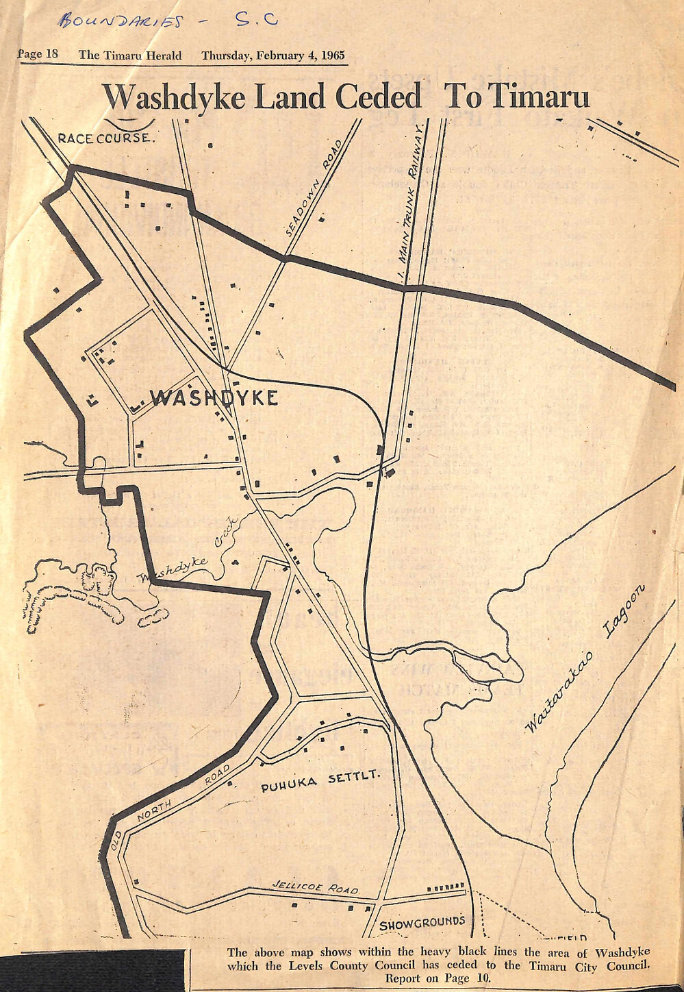 Washdyke Land Ceded To Timaru