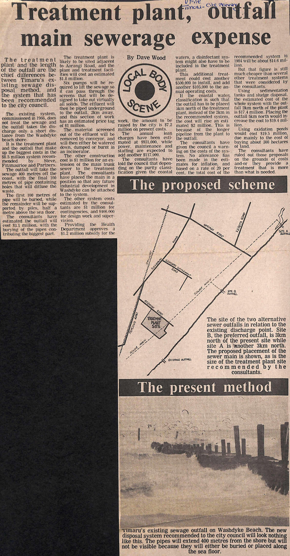 Treatment plant, outfall main sewerage expense / The proposed scheme / The present method