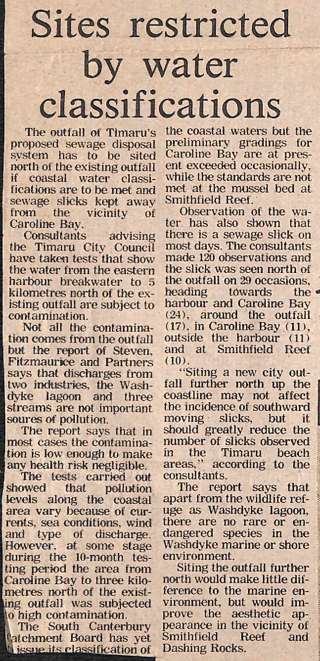 Sites restricted by water classifications