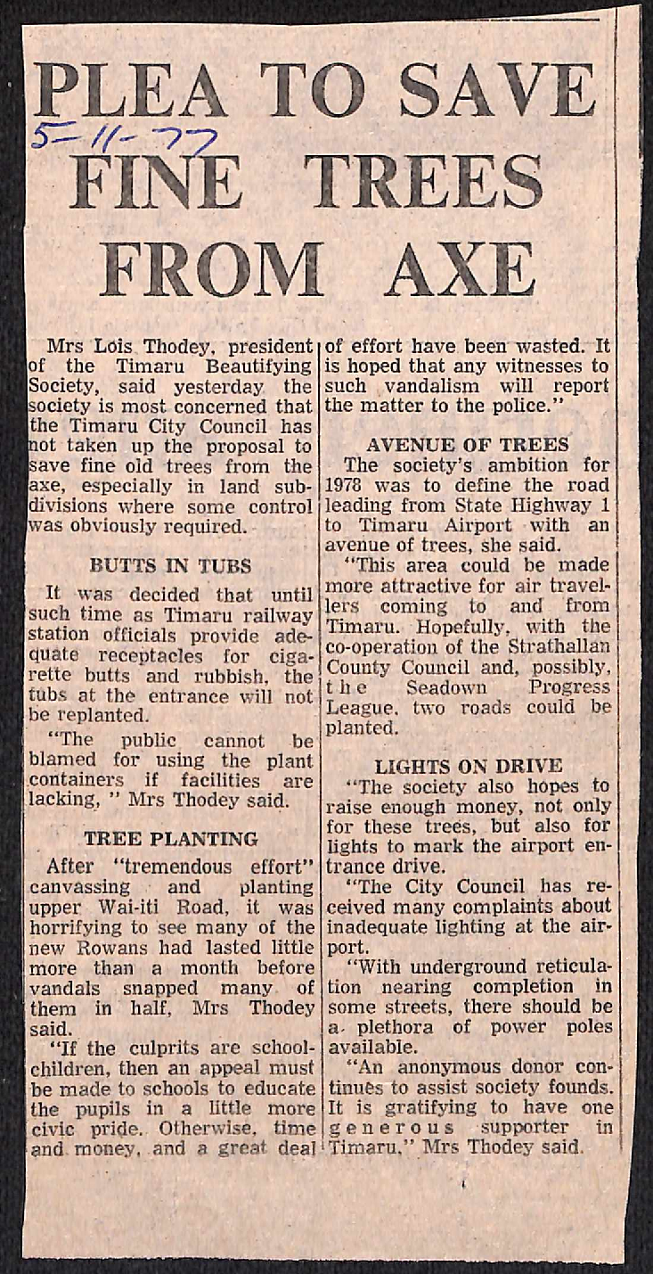 Plea to save fine trees from axe